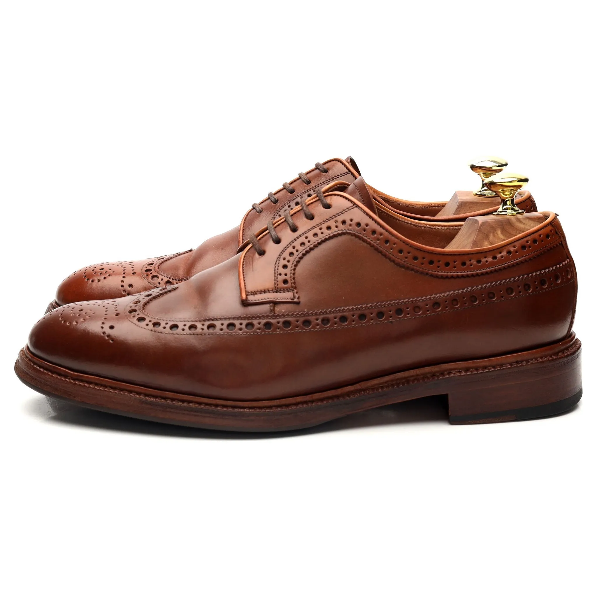 '101375' Cognac Tan Brown Cordovan Leather Derby Brogues UK 7 E