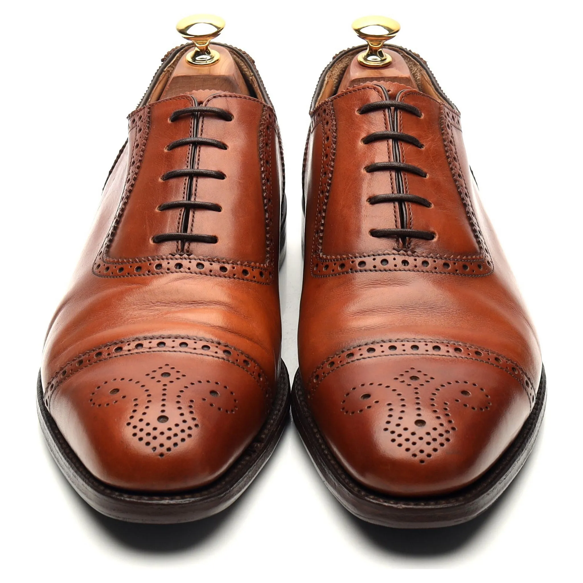 1880 'Strand' Tan Brown Leather Oxford Brogues UK 9 F