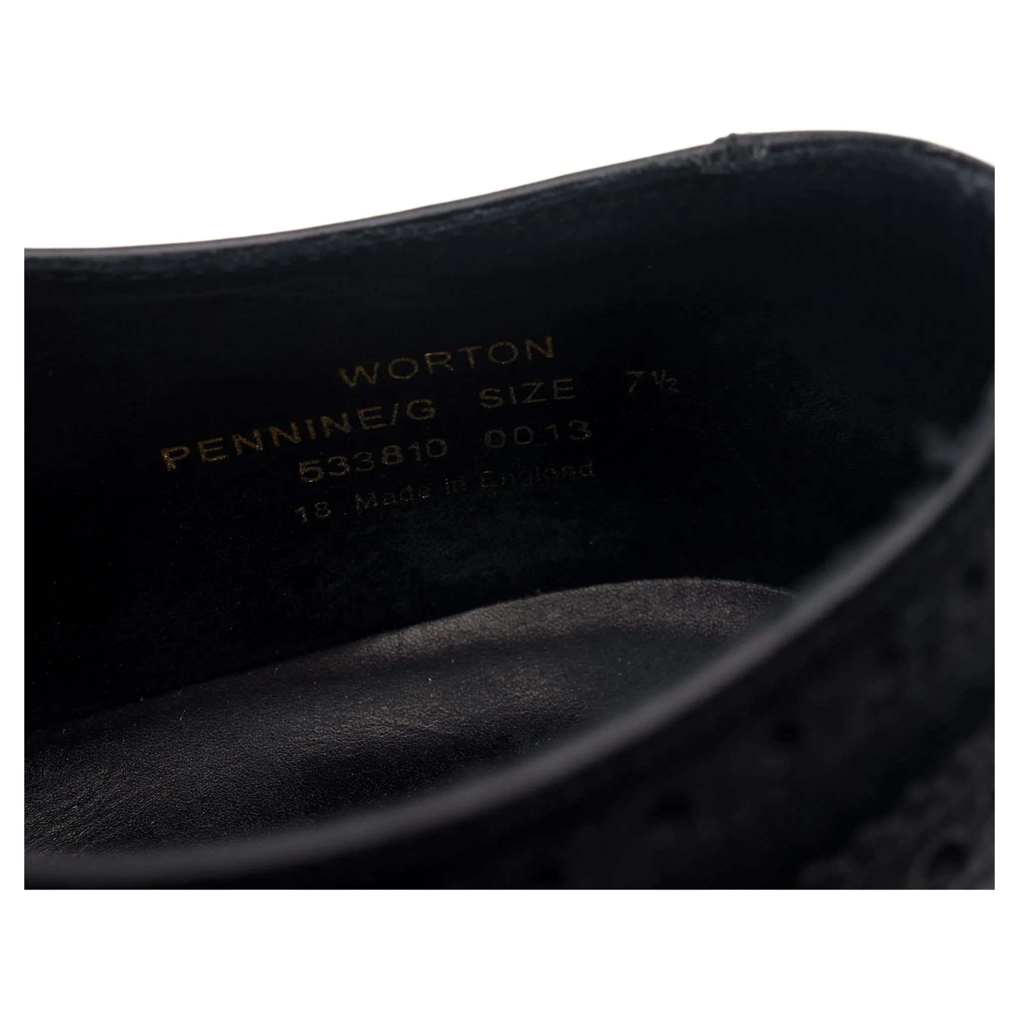 1880 'Worton' Black Leather Derby Brogues UK 7.5 G