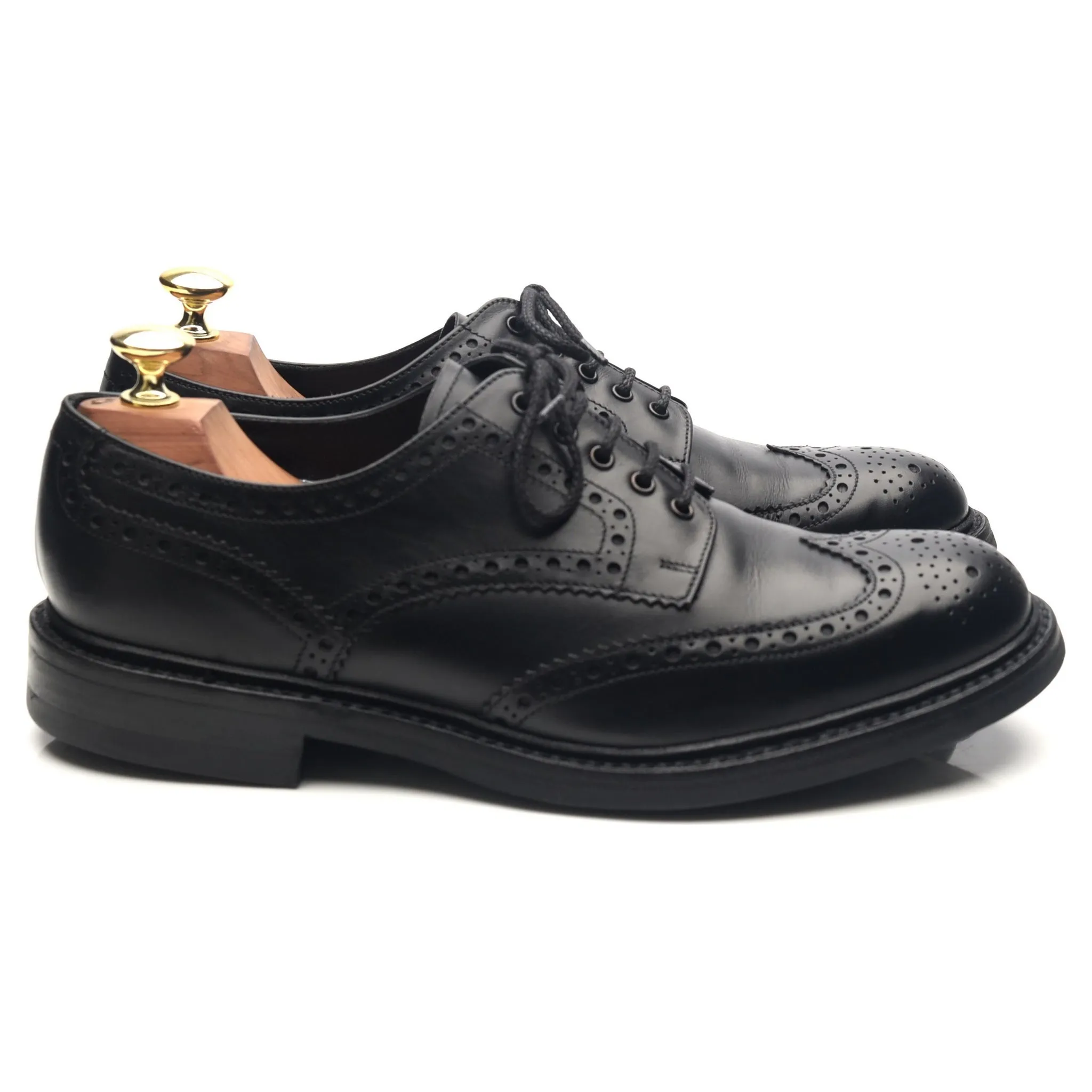 1880 'Worton' Black Leather Derby Brogues UK 7.5 G