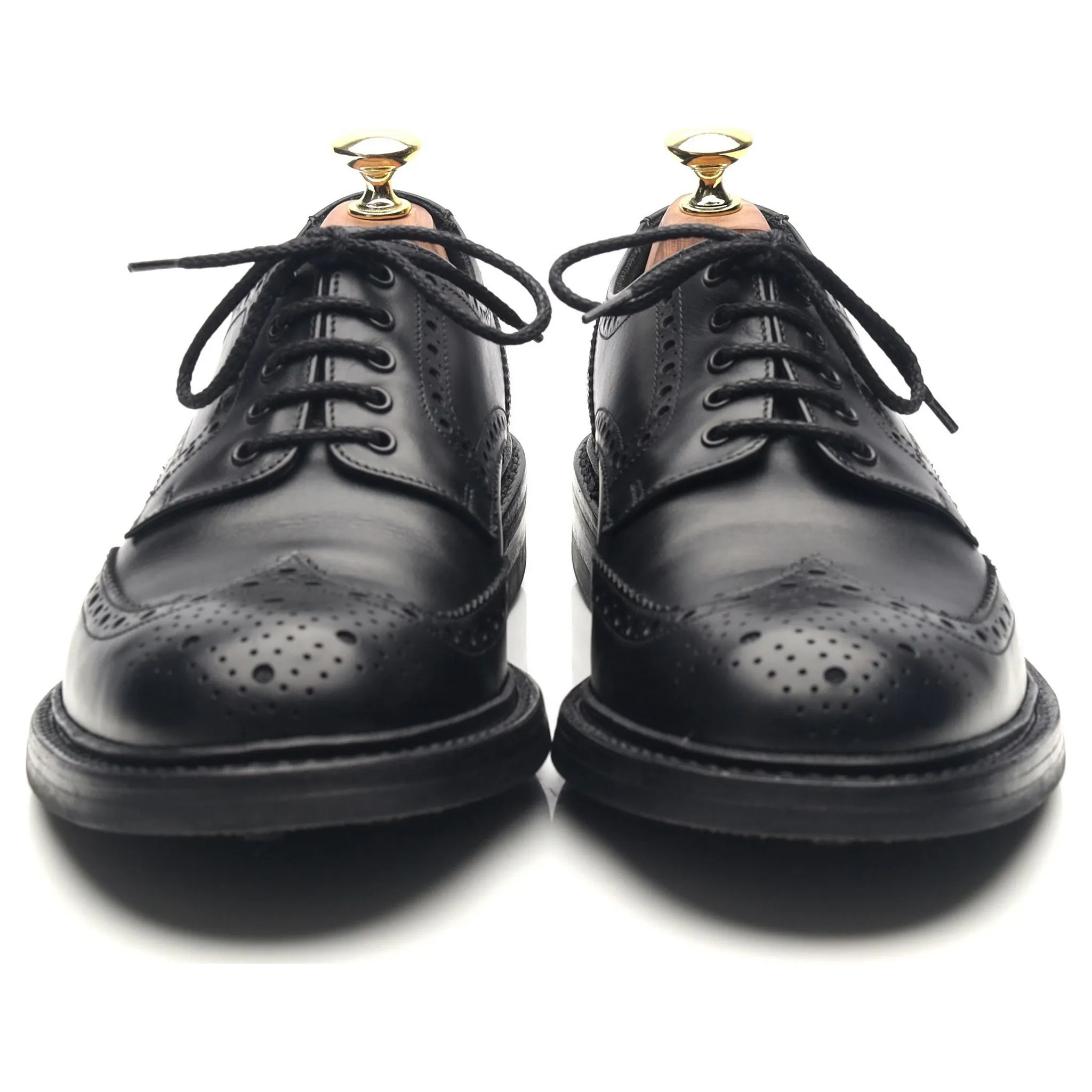 1880 'Worton' Black Leather Derby Brogues UK 7.5 G