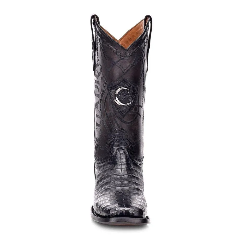 1E10FY - Cuadra black casual cowboy fuscus caiman leather boots for men