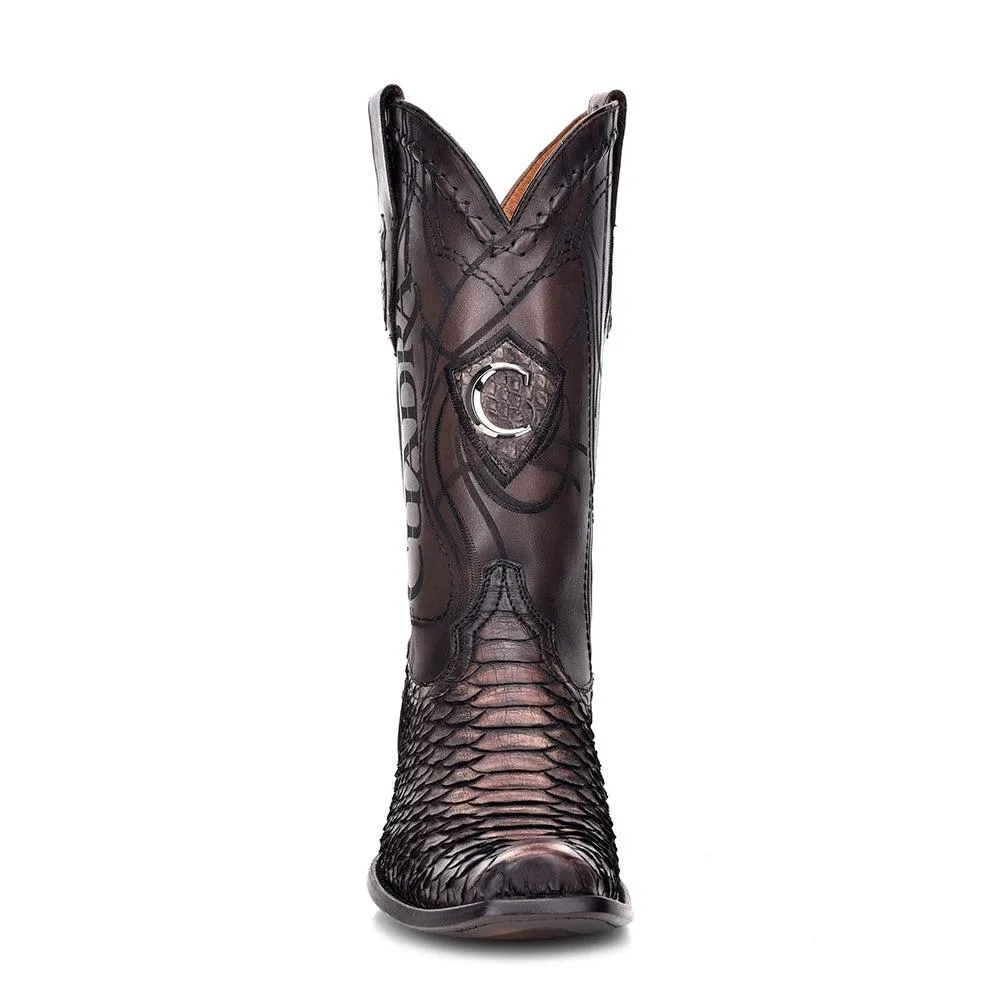 1J1NPC - Cuadra chesnut brown fashion cowboy python leather boots for men