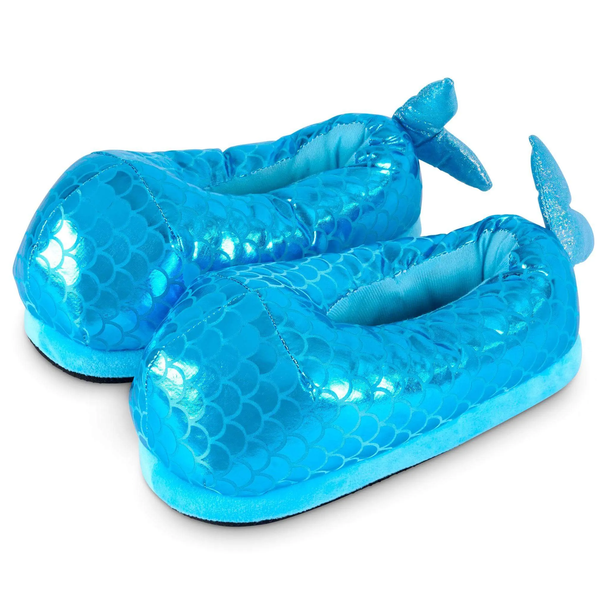 3D Padded Slippers Blue Mermaid - UK Size 2-6