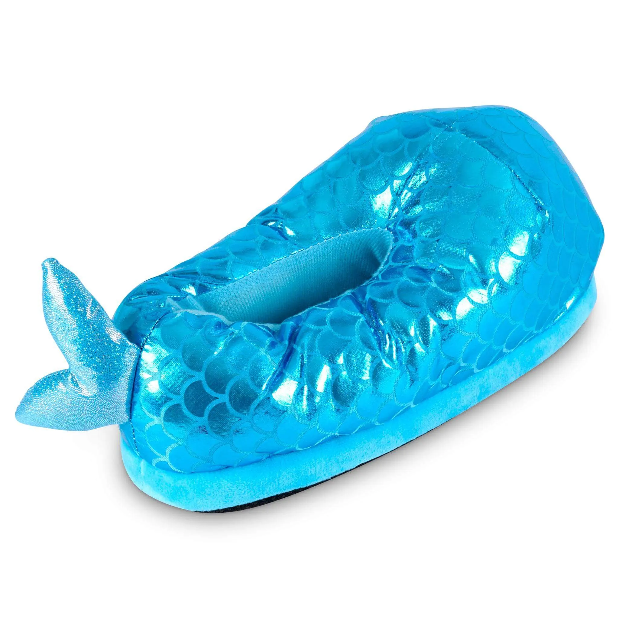 3D Padded Slippers Blue Mermaid - UK Size 2-6