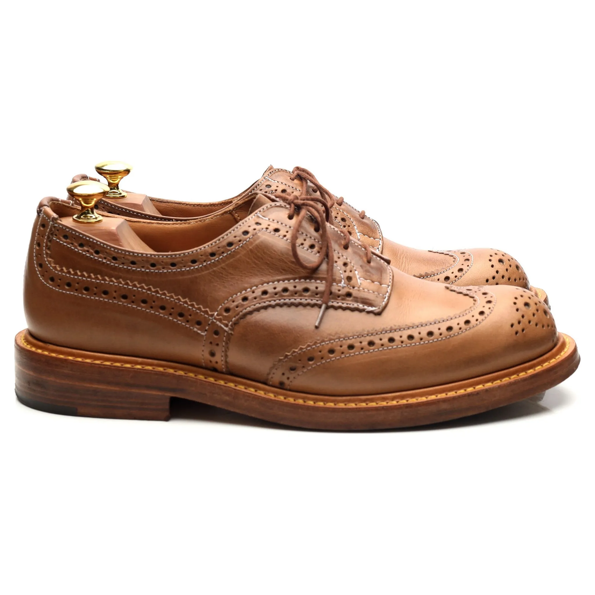 '8241' Brown Leather Derby Brogues UK 8.5