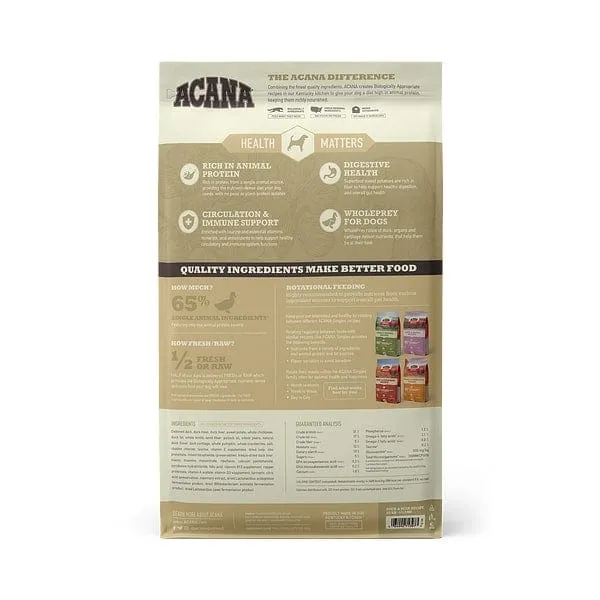 ACANA Singles Duck & Pear Recipe Grain Free Dry Dog Food