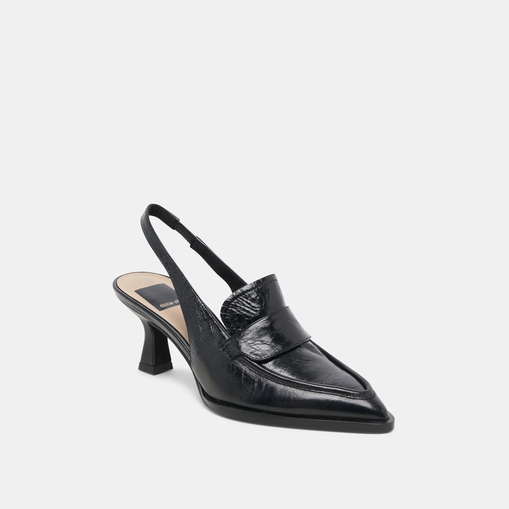 ADELE HEELS MIDNIGHT CRINKLE PATENT LEATHER