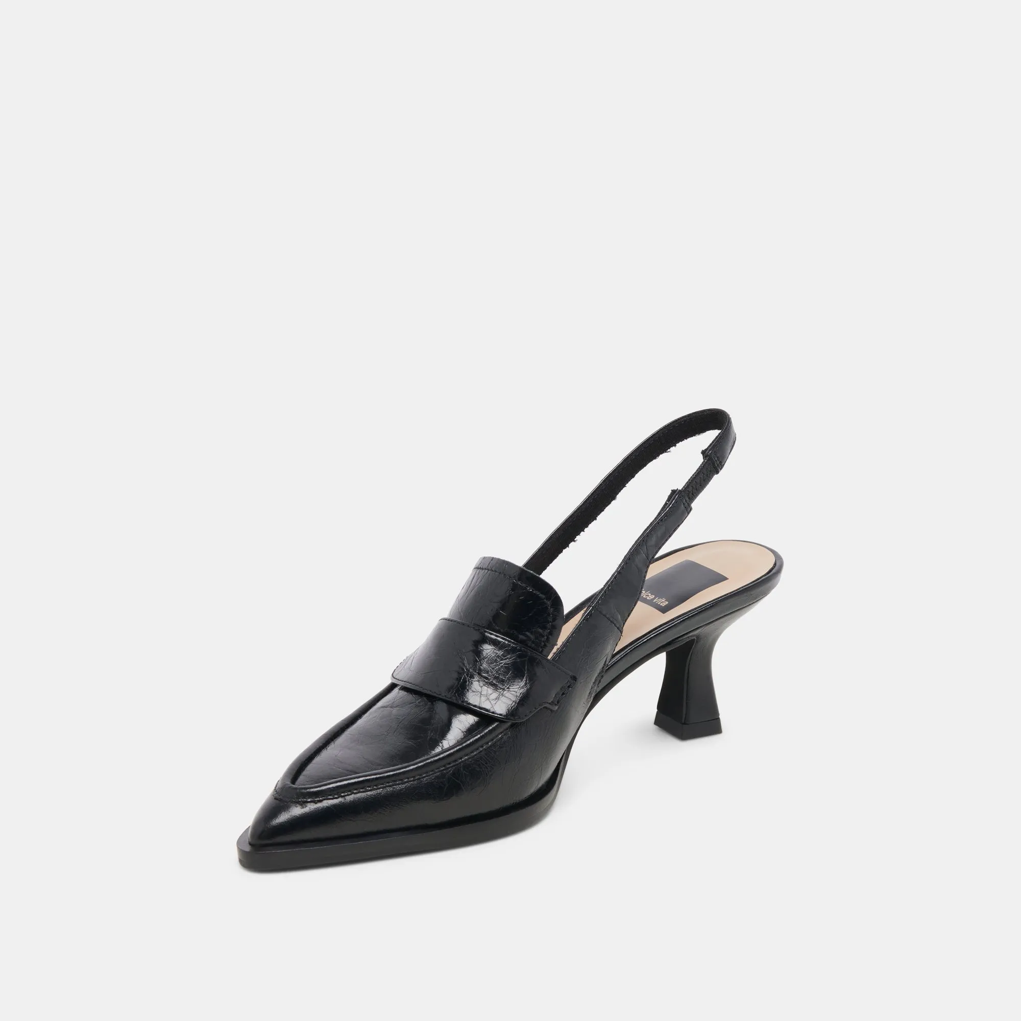 ADELE HEELS MIDNIGHT CRINKLE PATENT LEATHER