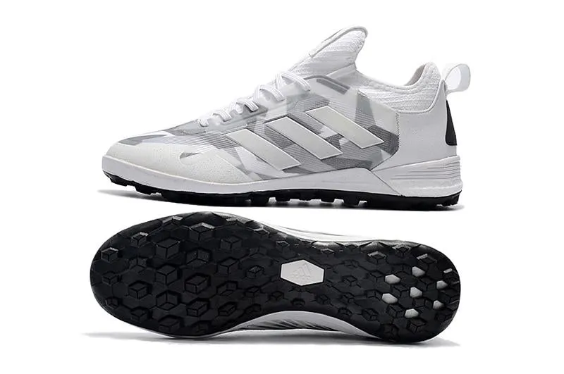 Adidas ACE TF Grass Spike Football Shoes White/Gray