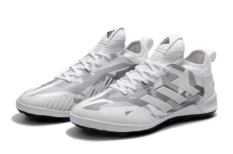 Adidas ACE TF Grass Spike Football Shoes White/Gray