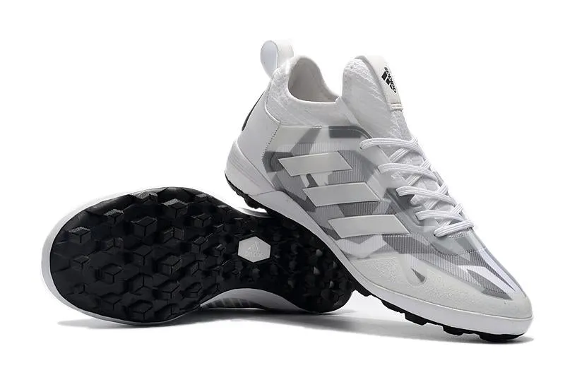 Adidas ACE TF Grass Spike Football Shoes White/Gray