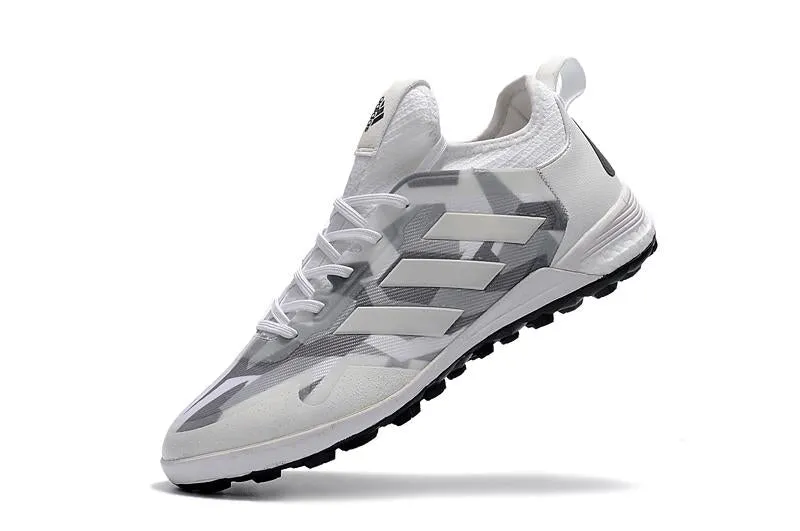 Adidas ACE TF Grass Spike Football Shoes White/Gray