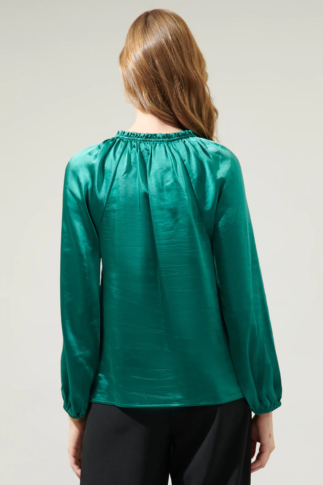 Alcazar Raglan Sleeve Satin Blouse