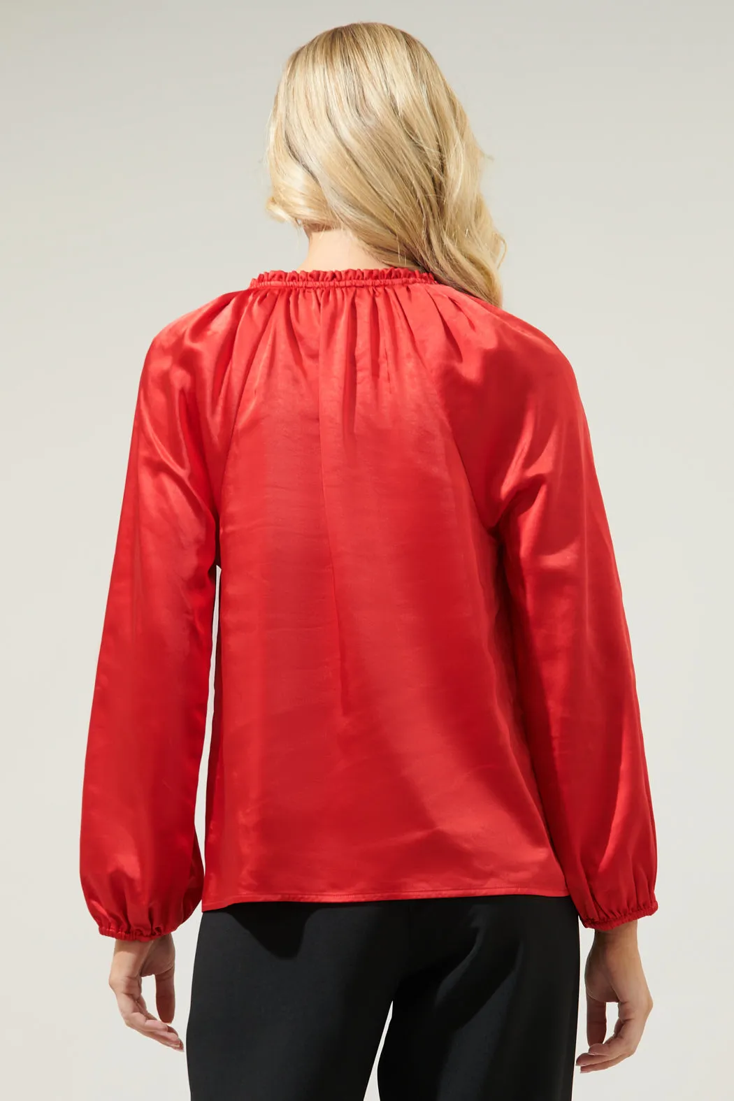 Alcazar Raglan Sleeve Satin Blouse