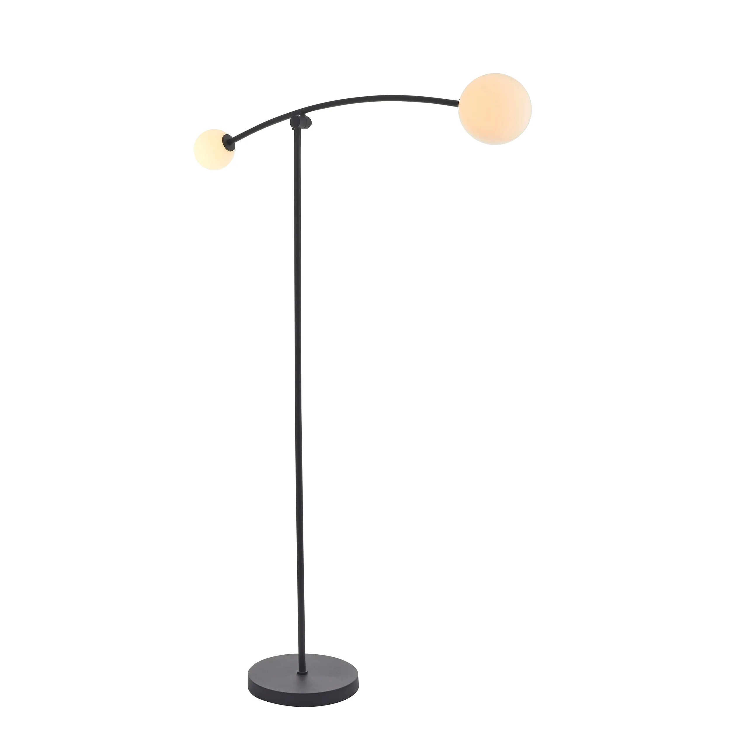 Amos Balance Floor Lamp Matt Black & Gloss Opal Glass