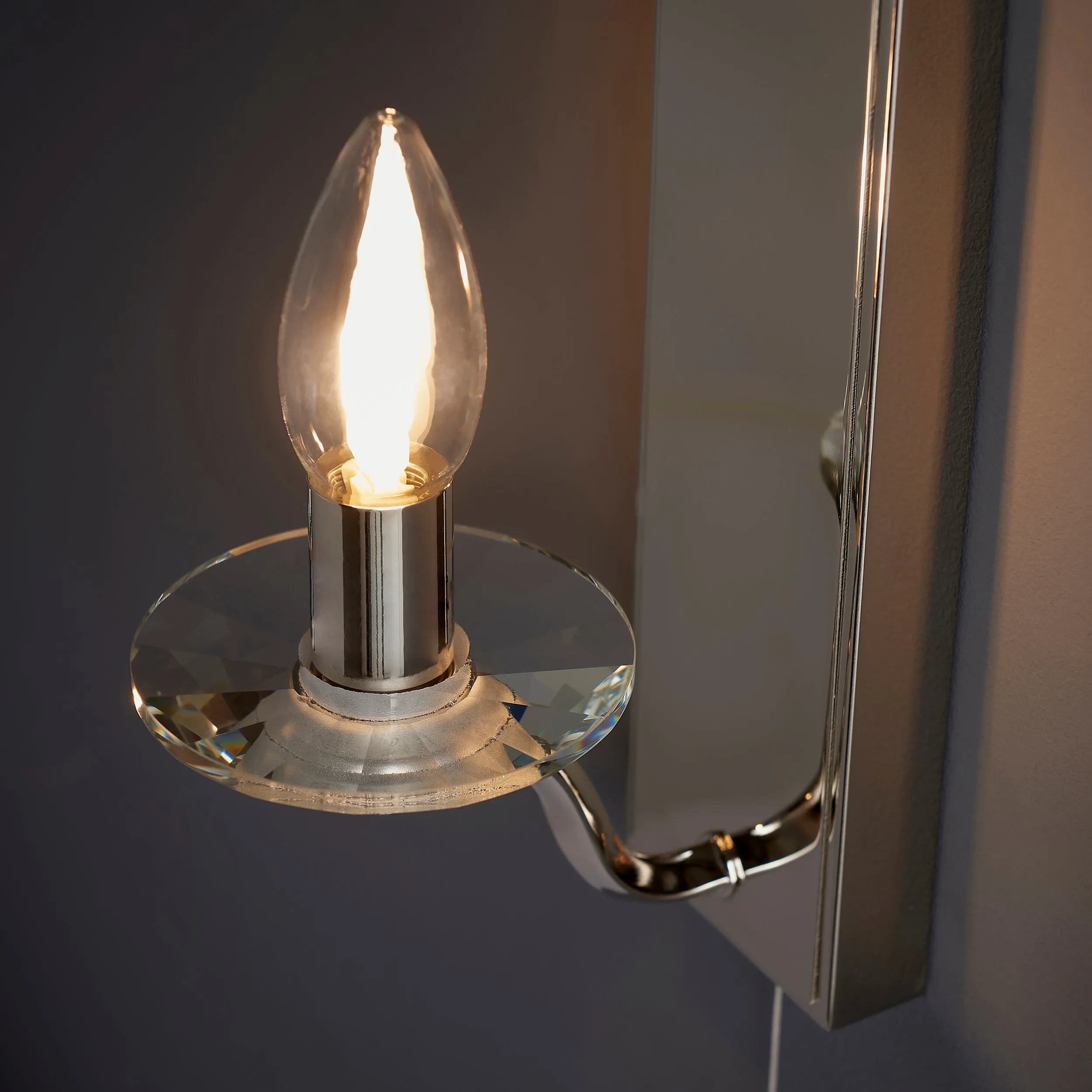 Amos Clementine Bathroom Wall Light Polished Nickel