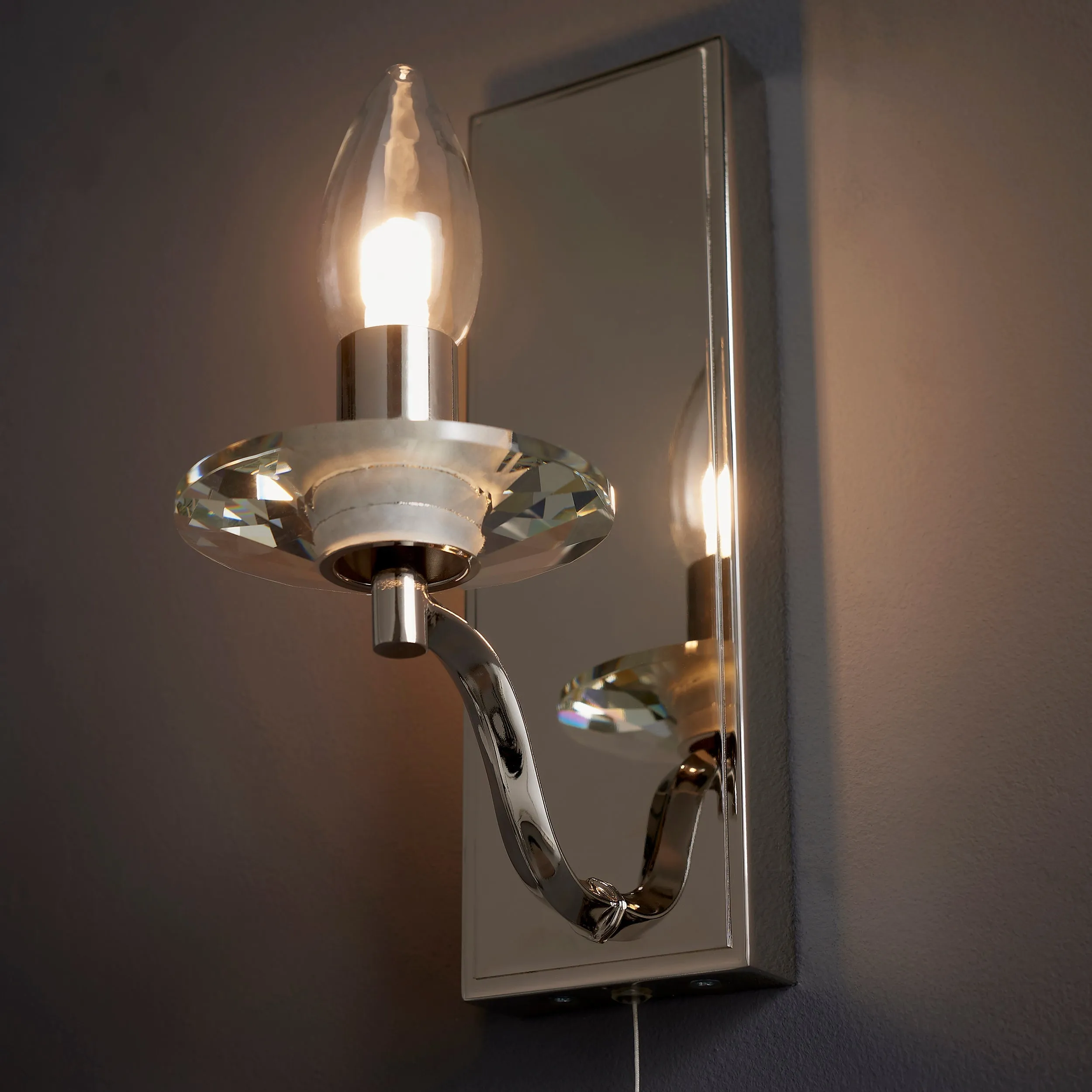 Amos Clementine Bathroom Wall Light Polished Nickel