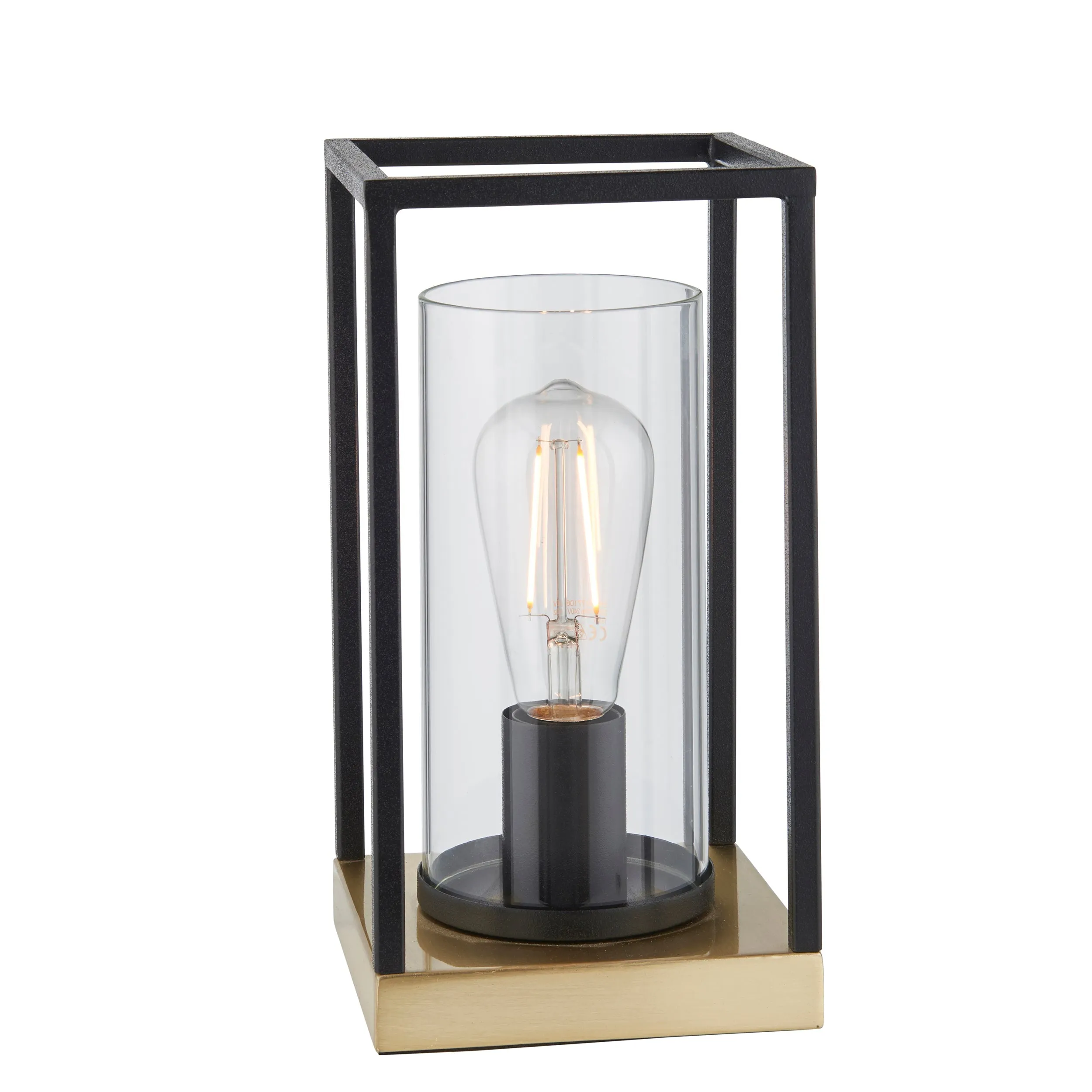 Amos Epoch Table Lamp Sand Black and Satin Brass