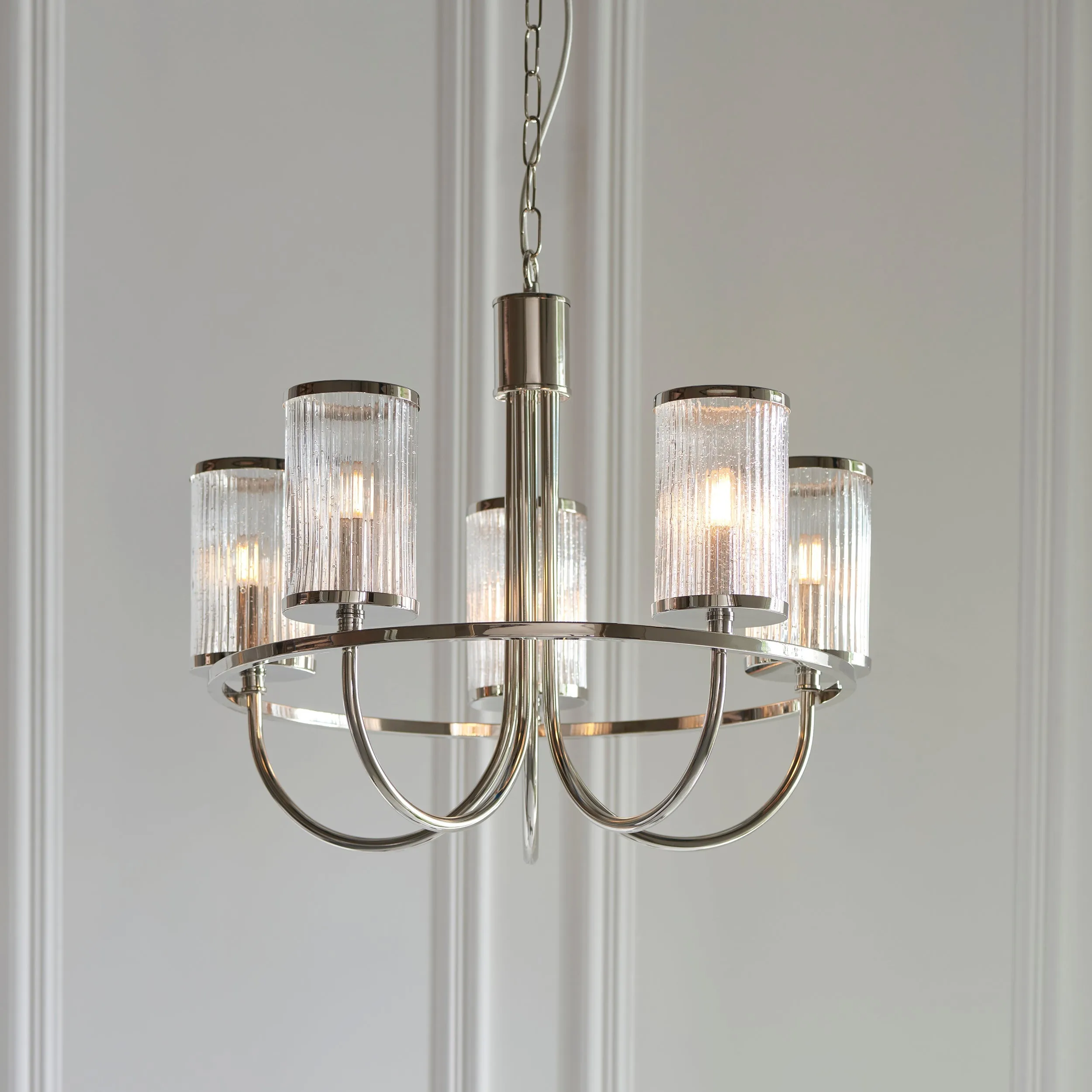 Amos Hove Chandelier Polished Nickel