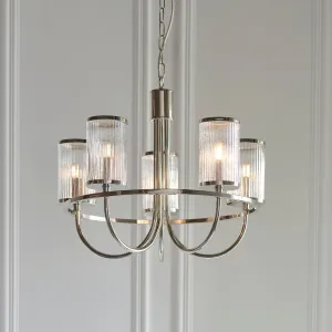 Amos Hove Chandelier Polished Nickel