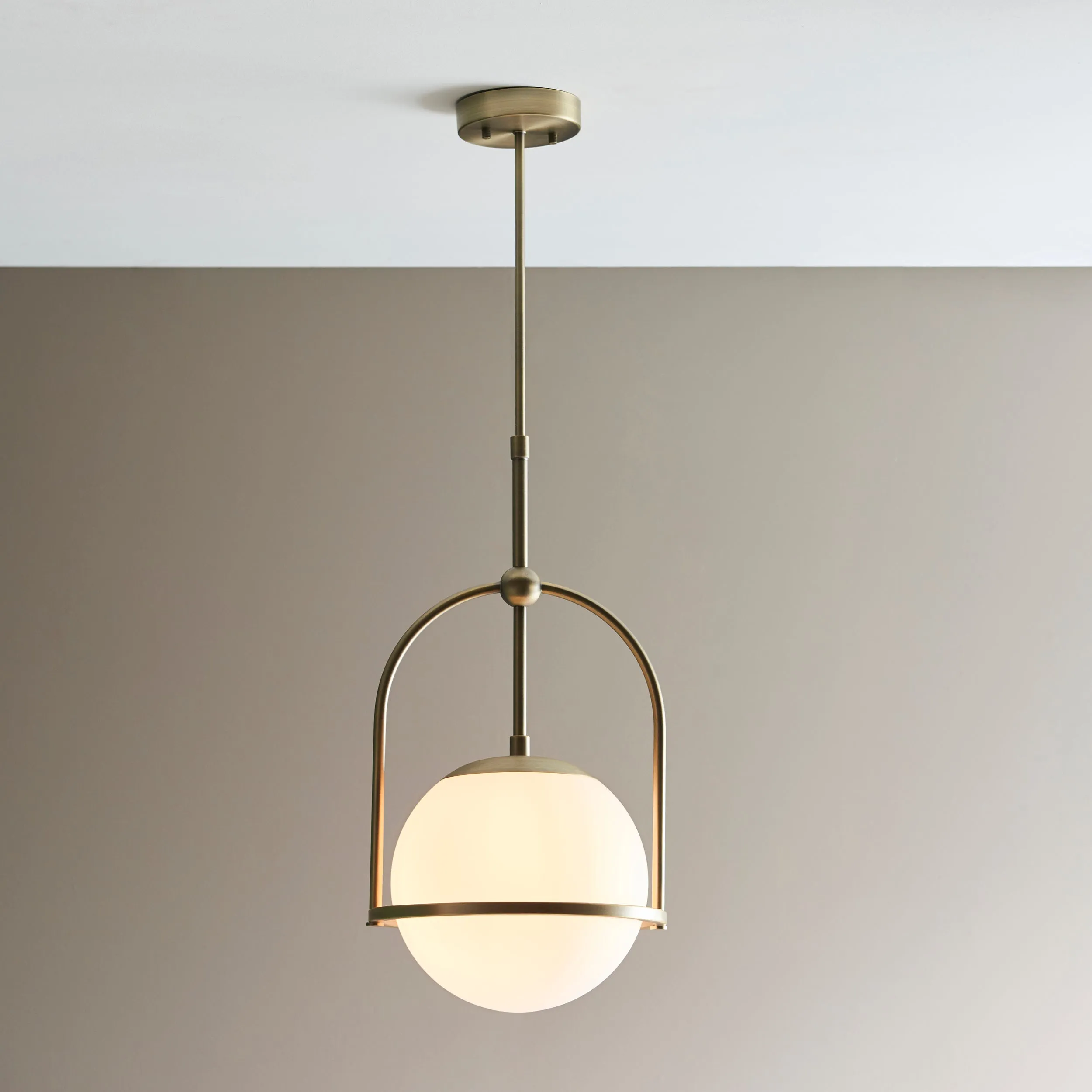 Amos Penthouse Single Pendant Antique Brass