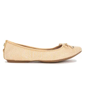 ANNIE Ballet Flat Shoes - Natural Raffia