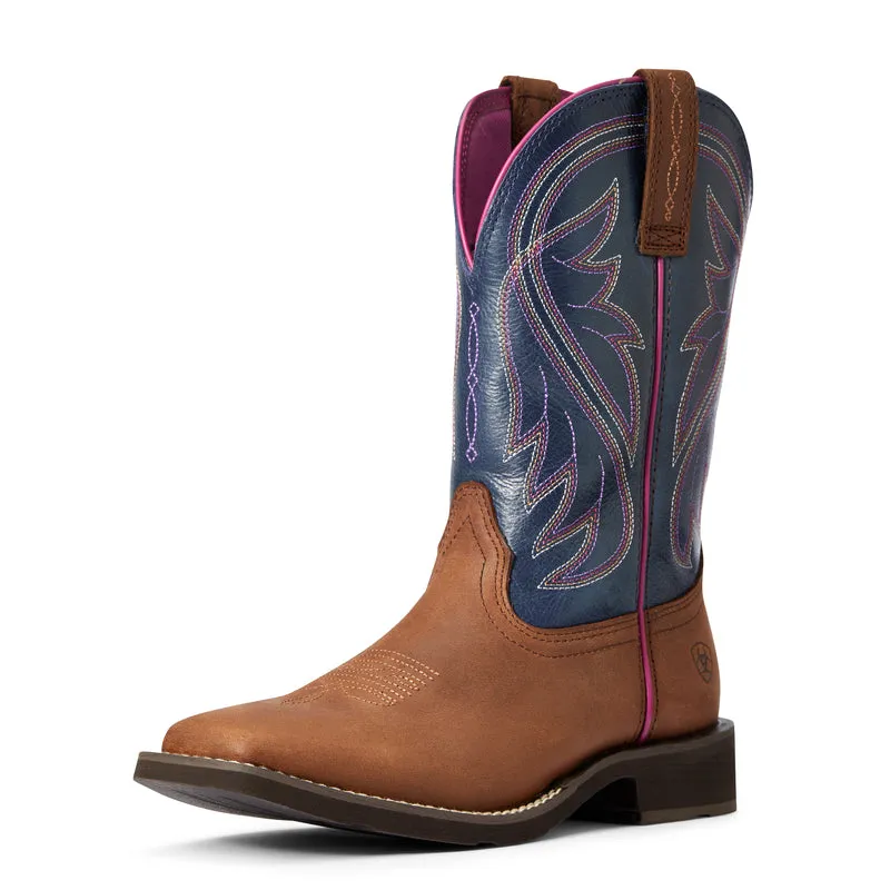 'Ariat' Women's 10" Azalea Western Square Toe - Blue / Brown