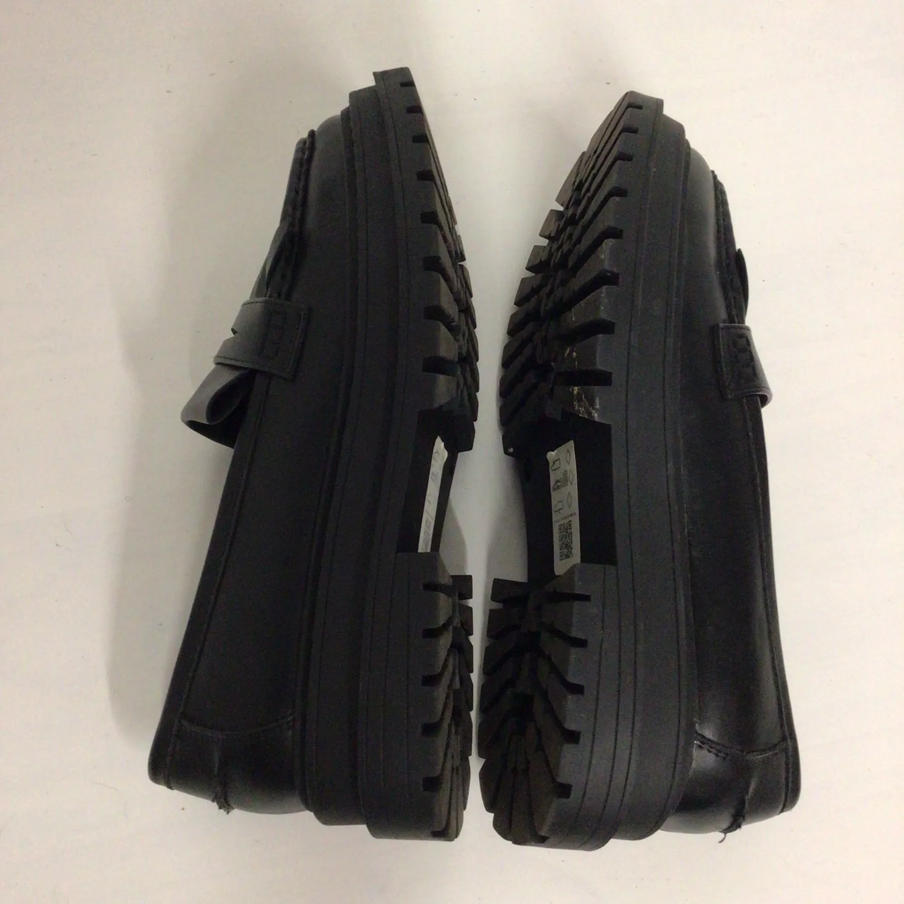 ASOS Black Chunky Fringe Loafers Shoes Size 5 UK