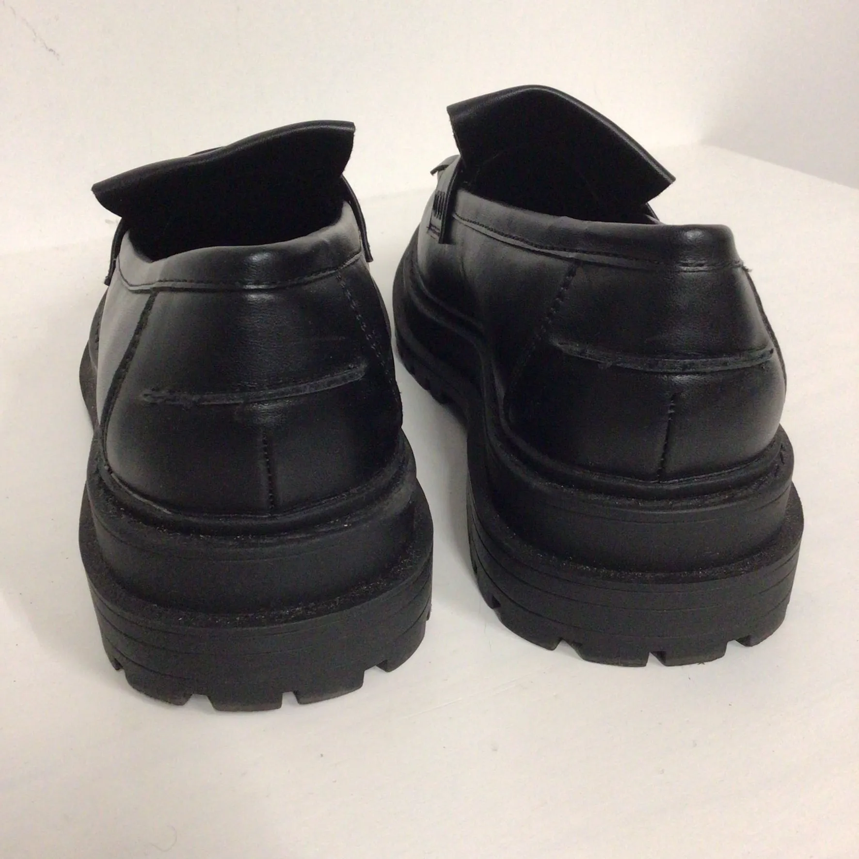 ASOS Black Chunky Fringe Loafers Shoes Size 5 UK