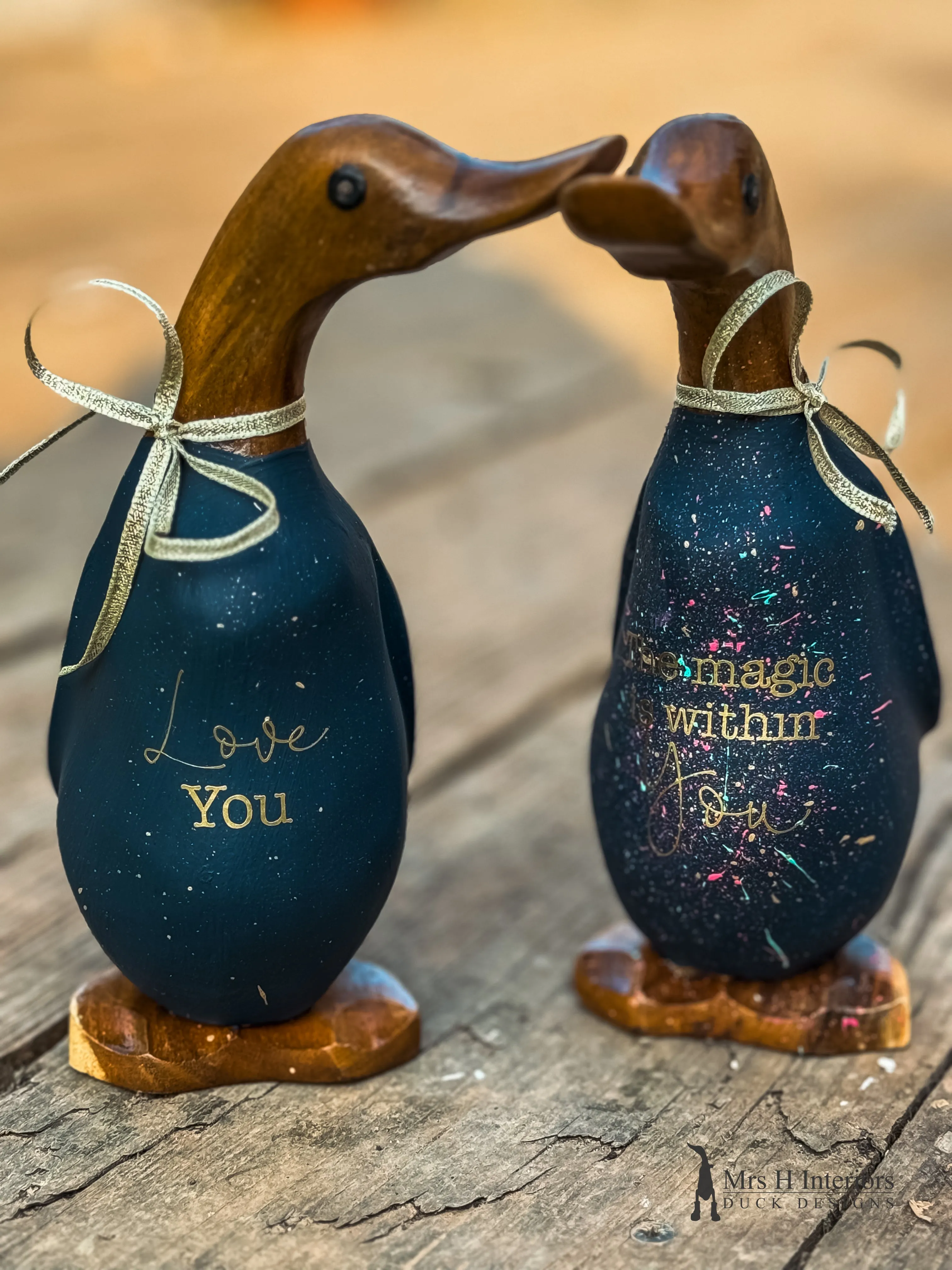 Aurora the magic is within you - Decorated Wooden Duck in Boots by Mrs H the Duck Lady