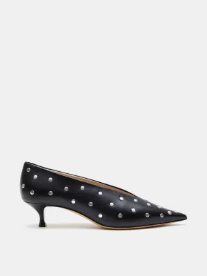 Babouche Kitten / Studded Black Leather