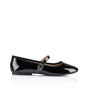 Bambi Mary-Jane Flats - Black Patent