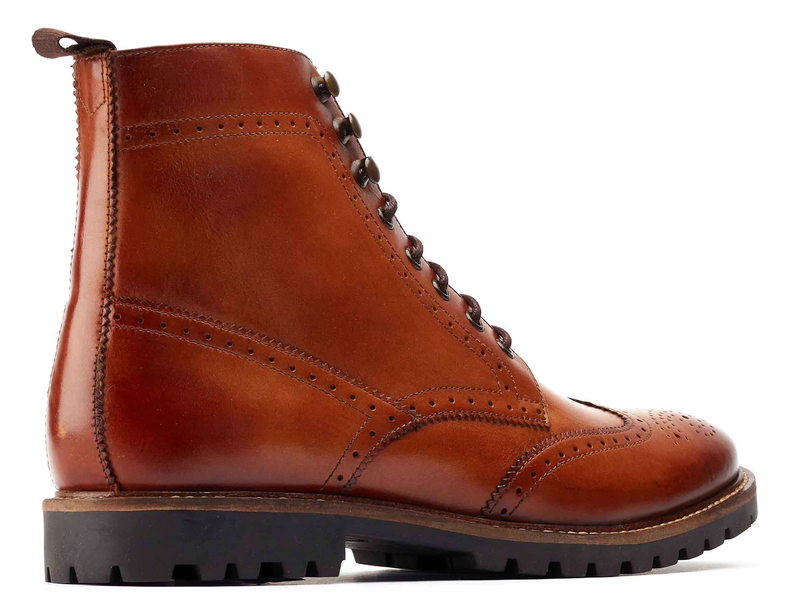 Base London Boone Mens Brogue Lace Up Boot