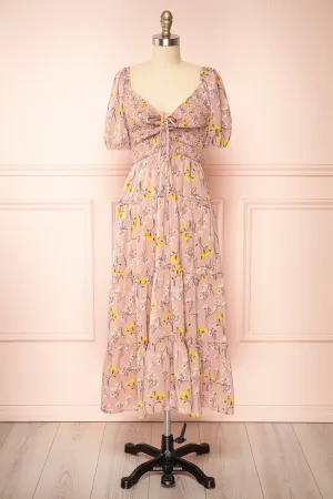 Batyanne | Floral Midi Dress w/ Puffy Sleeves