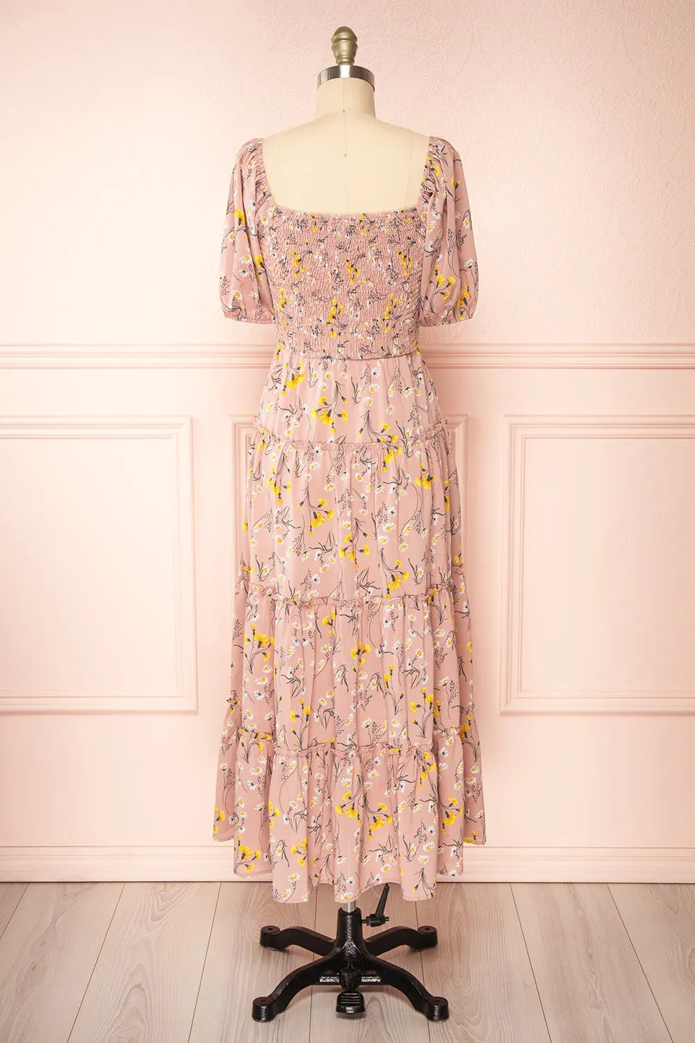 Batyanne | Floral Midi Dress w/ Puffy Sleeves