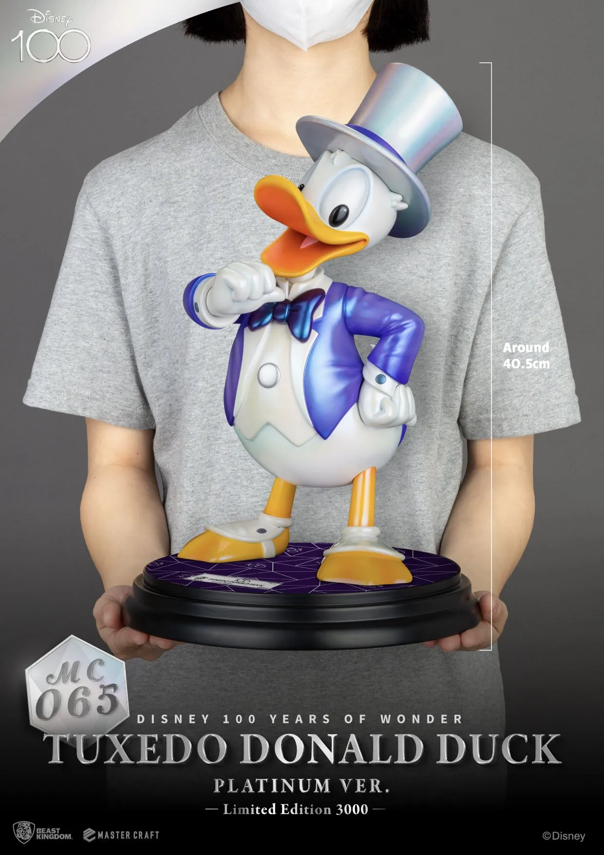 Beast Kingdom Disney 100 Years of Wonder Tuxedo Donald Duck (Platinum Version) Master Craft Statue