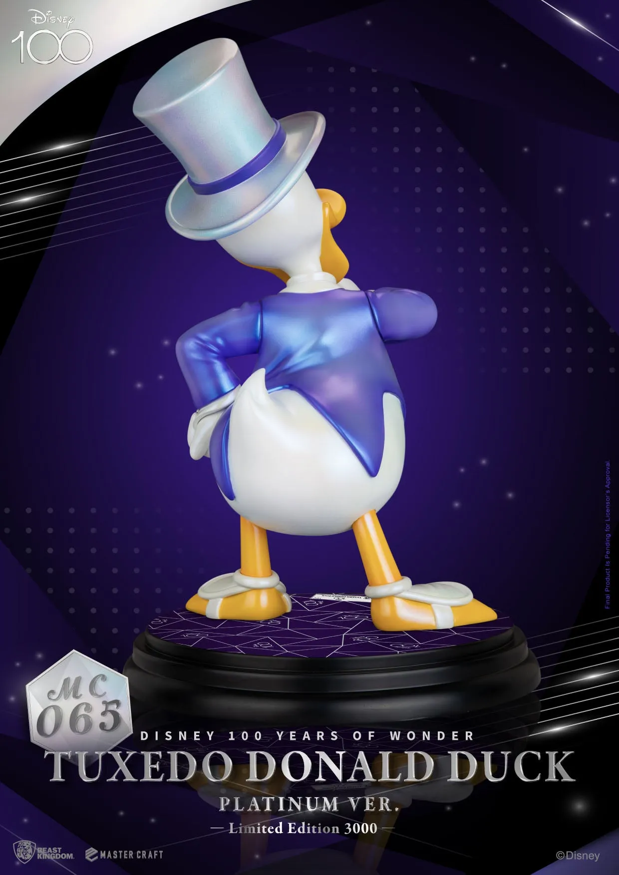 Beast Kingdom Disney 100 Years of Wonder Tuxedo Donald Duck (Platinum Version) Master Craft Statue