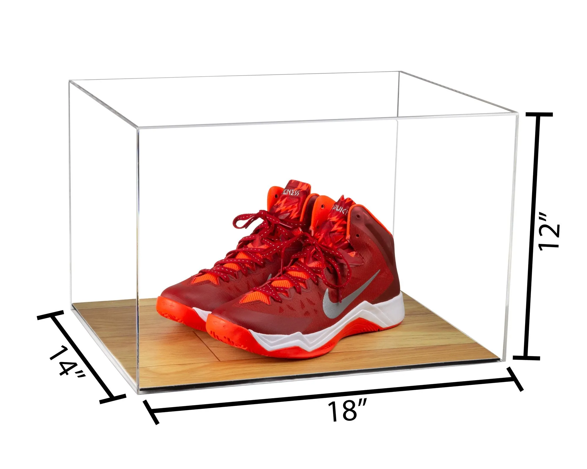 Better Display Cases Acrylic Extra Large Shoe Display Case for Basketball Shoe, Hightop, Soccer & Football Cleats With Clear -18 x 14 x 12 (A014/V60)