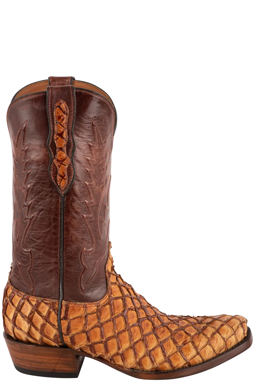 Black Jack Exclusive Pirarucu Cowboy Boots - Ginger Chestnut