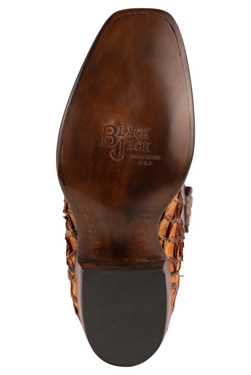 Black Jack Exclusive Pirarucu Cowboy Boots - Ginger Chestnut