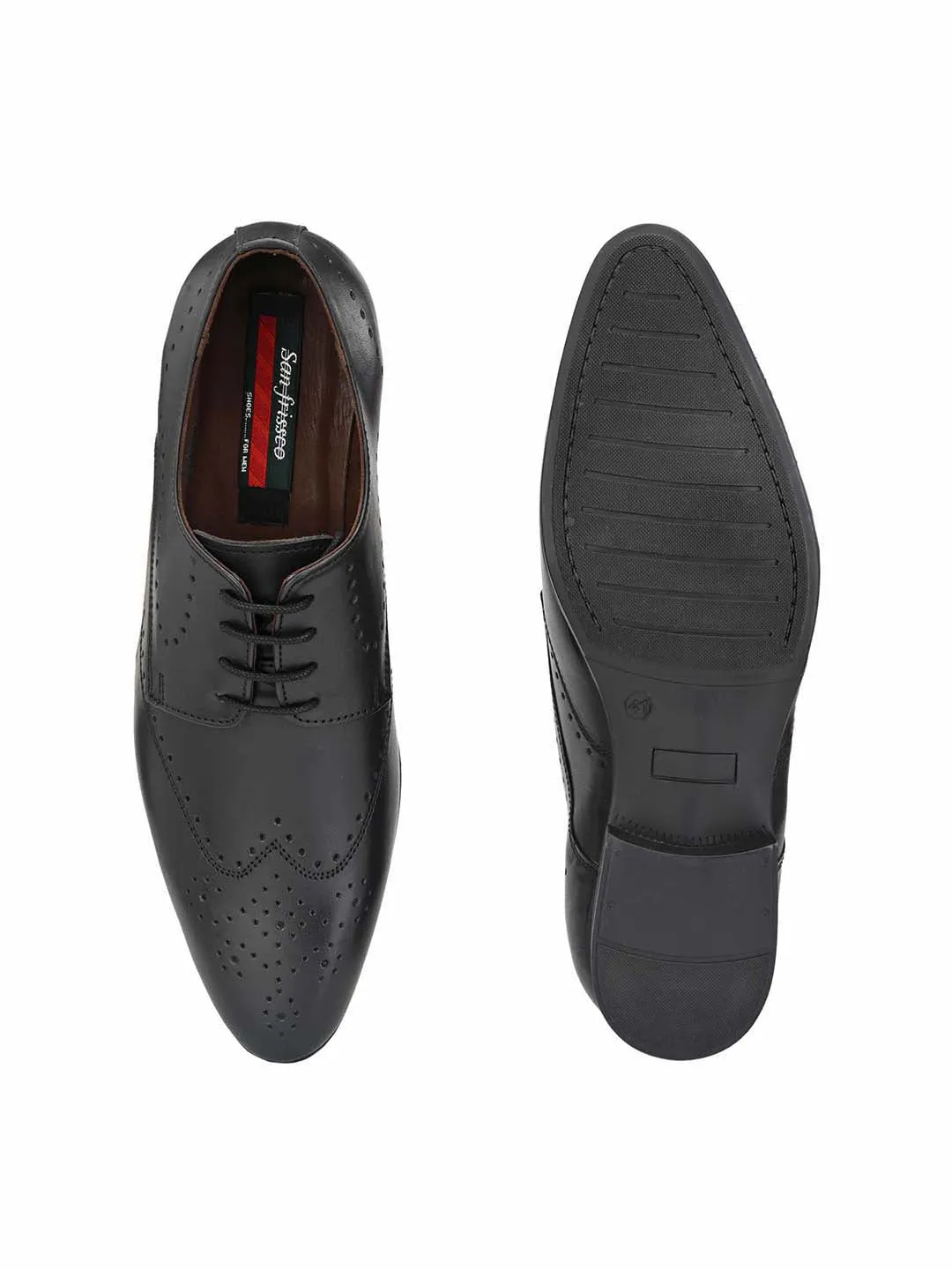 Black leather Brogues