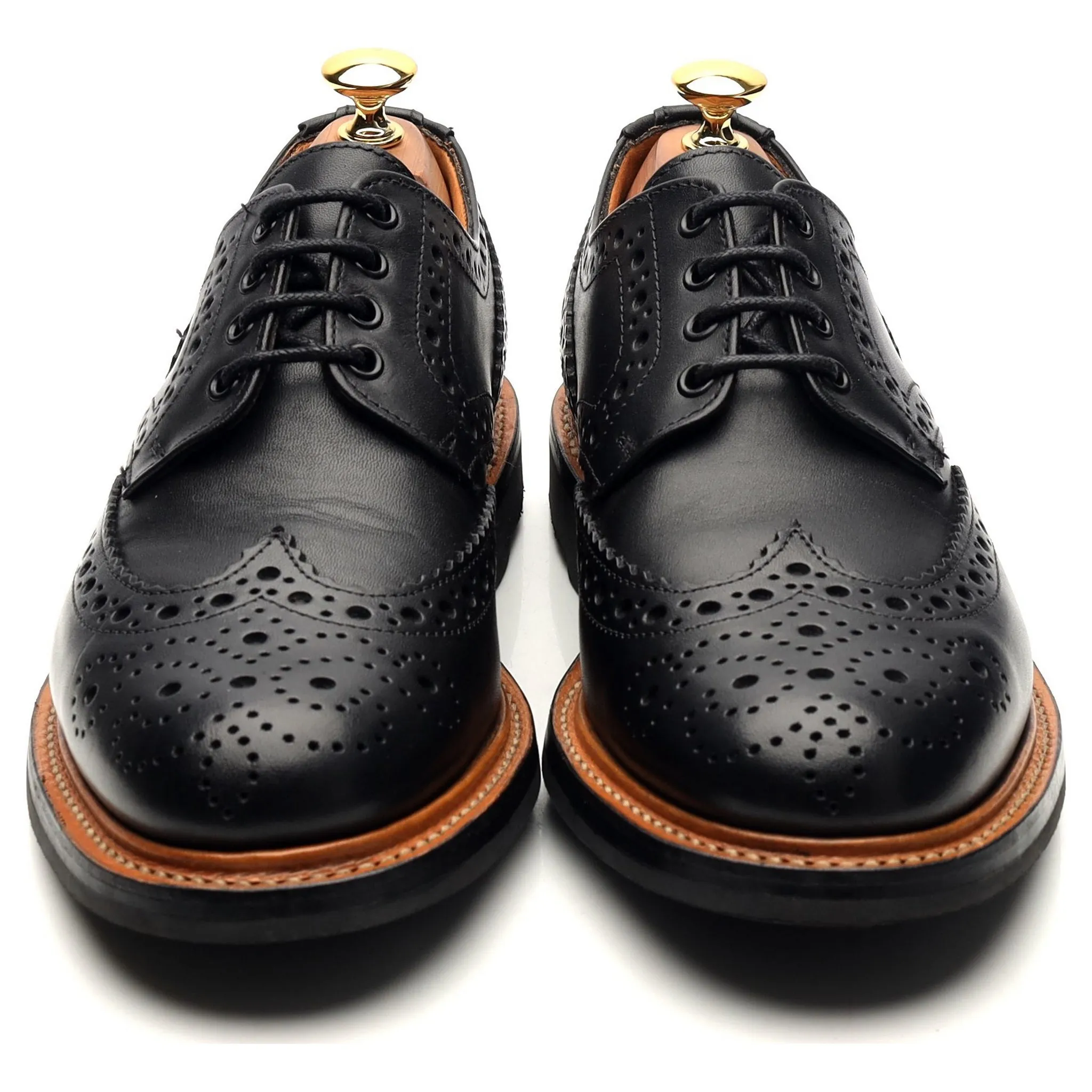 Black Leather Derby Brogues UK 6.5