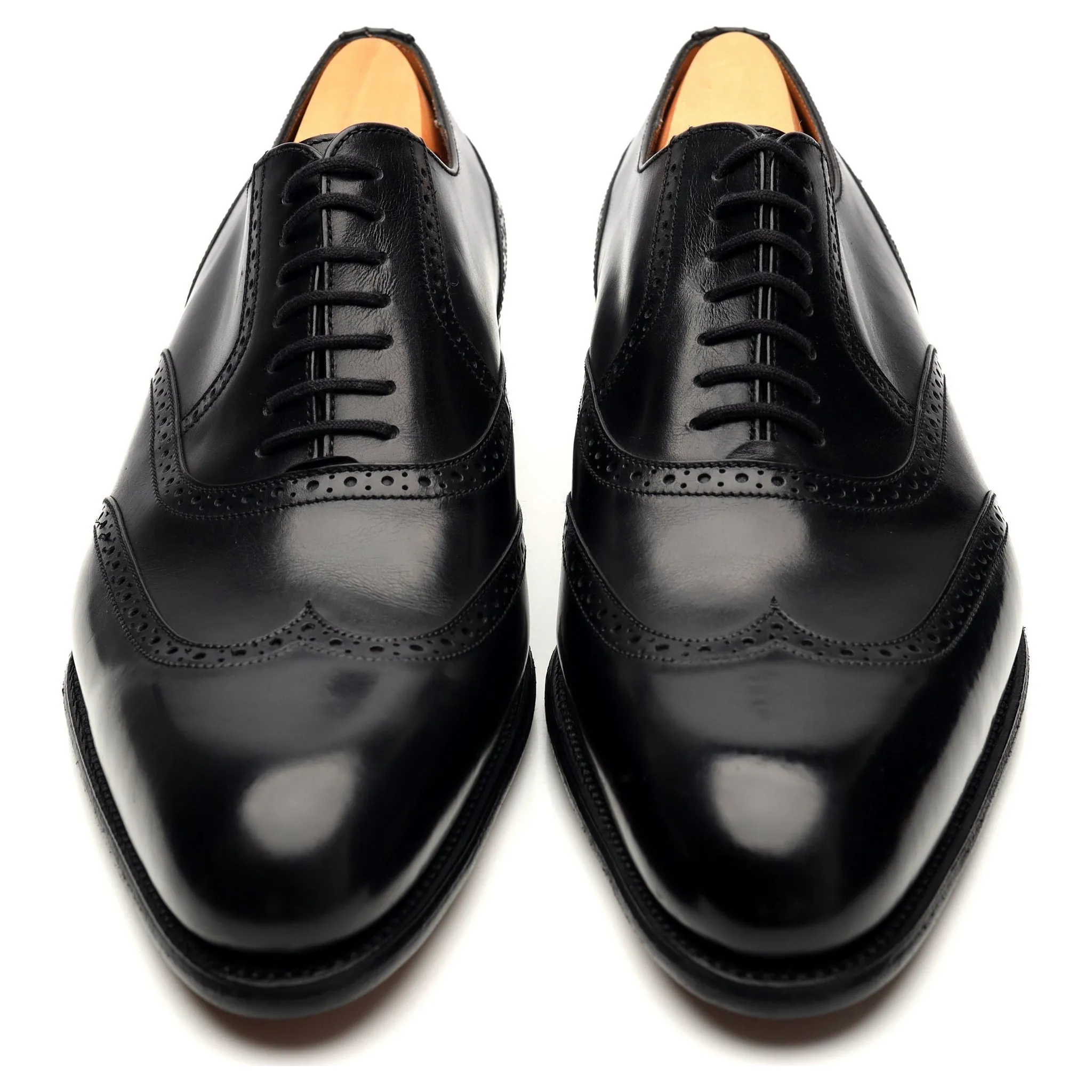 Black Leather Oxford Brogues 8 E UK 8.5