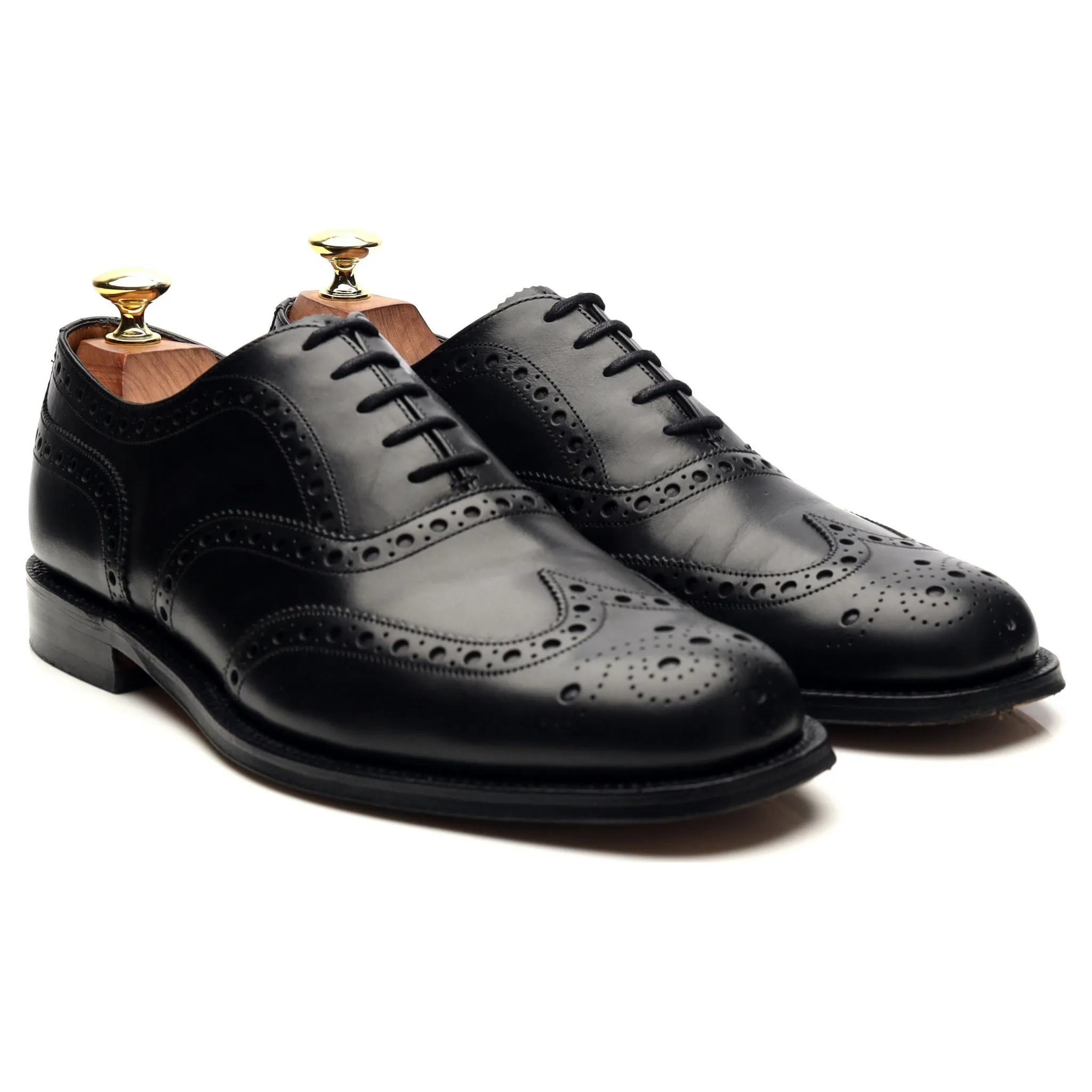 Black Leather Oxford Brogues UK 7.5 G