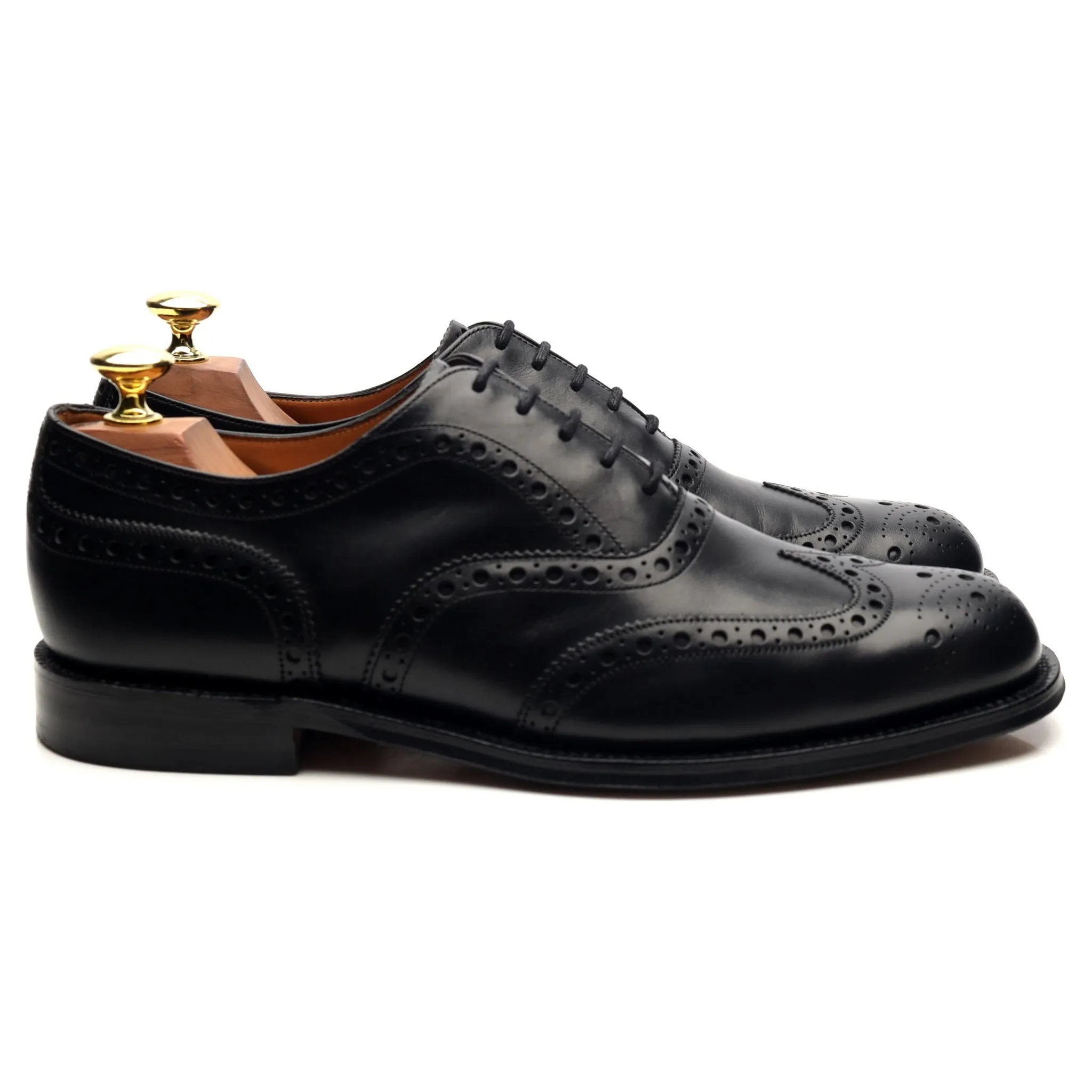 Black Leather Oxford Brogues UK 7.5 G