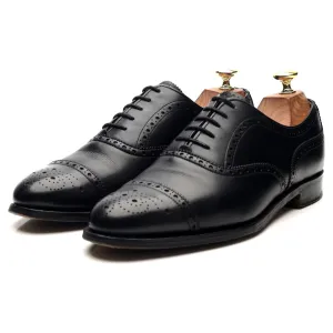 Black Leather Oxford Semi Brogues UK 7.5 E