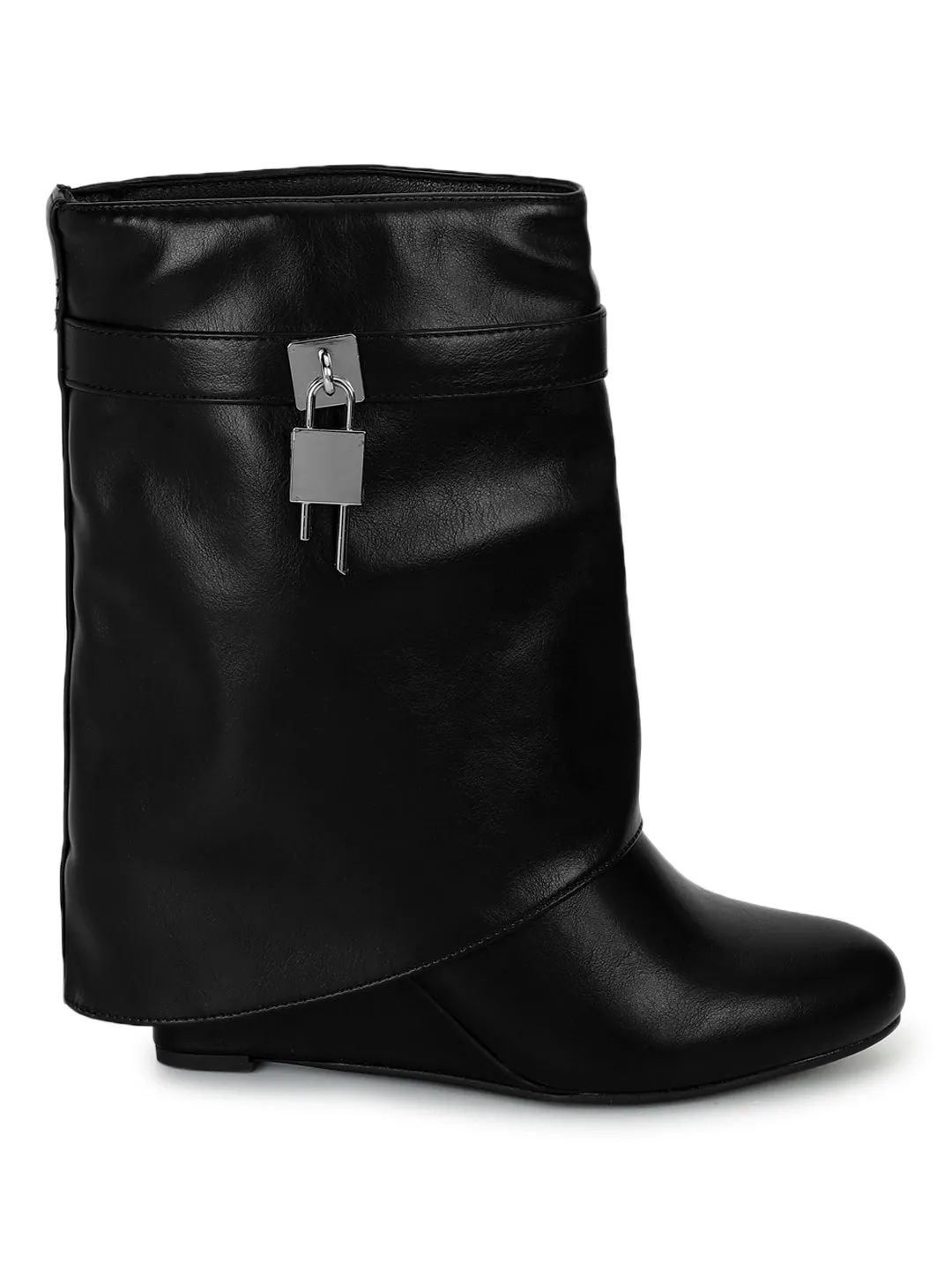 Black PU High-End-Fashion Stylish Ankle Boots (TC-RS3667-BLK)