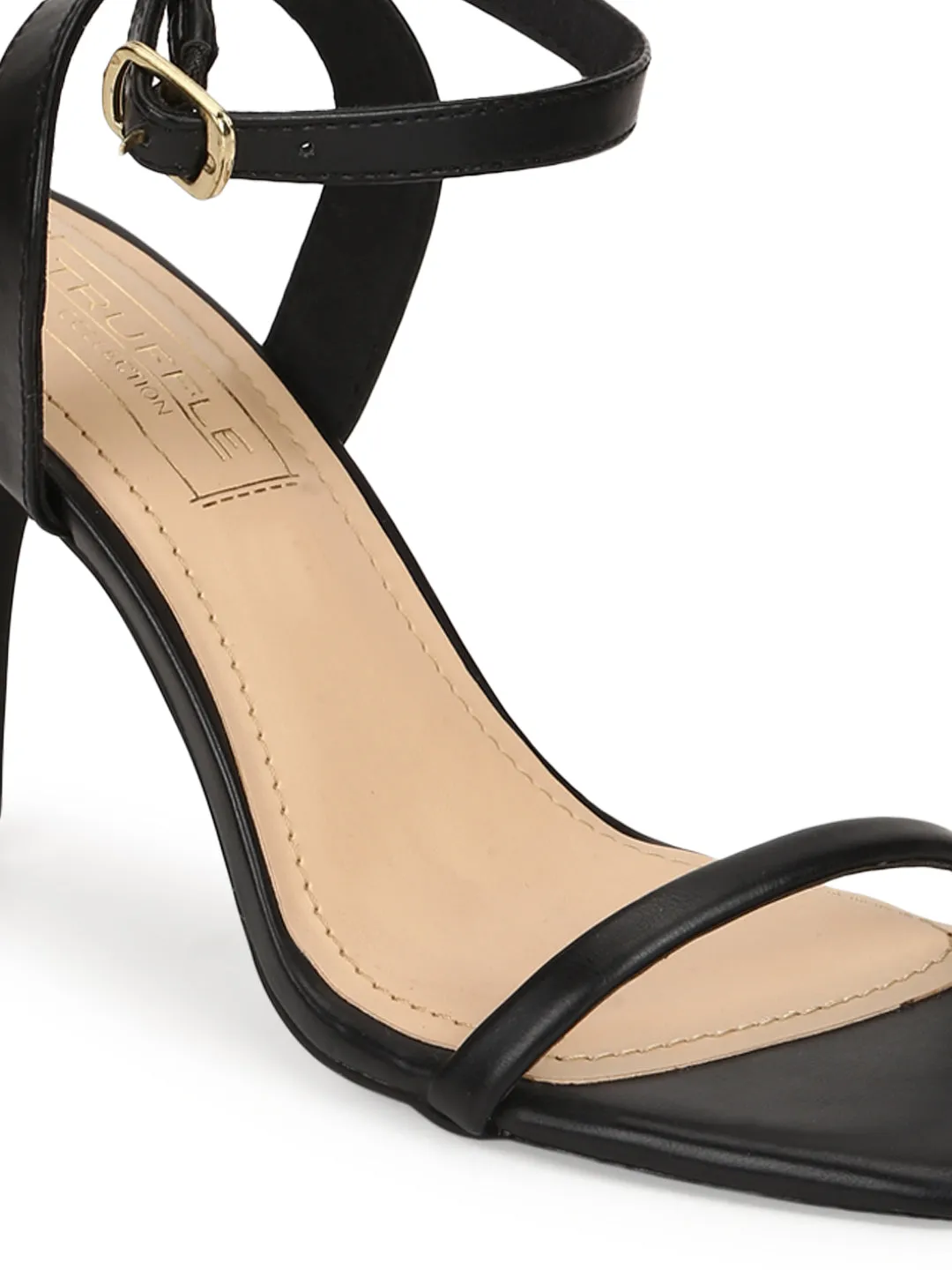 Black PU Strappy Stilettos With Ankle Strap (TP10078-01-BLK)