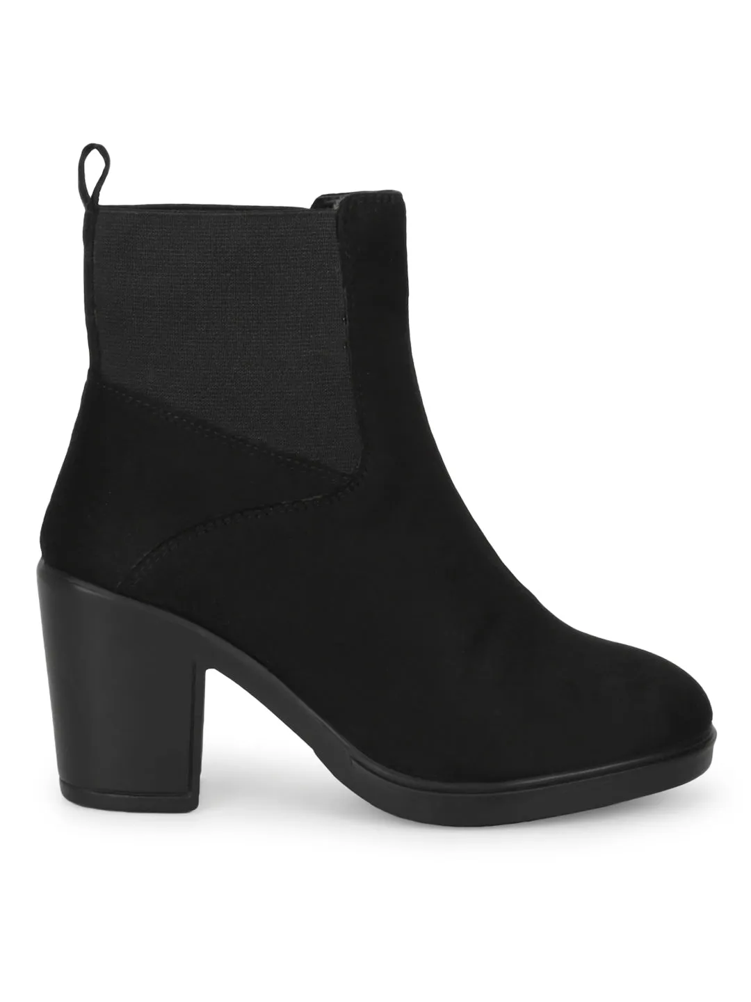 Black Suede Block Ankle Boots (TC-ST-BRUCE-BLKMIC)